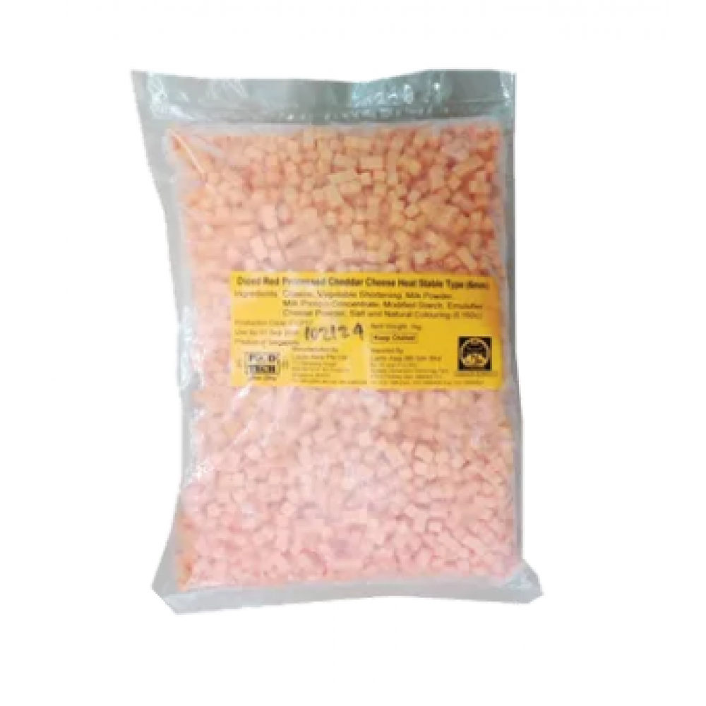 HEAT STABLE DICED CHEESE 6MM (RED) (1KG) 10PKT/CTN