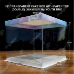 10" TRANSPARENT CAKE BOX WITH PAPER TOP(DOUBLE) (30*30*25CM)- YOUTH TIME