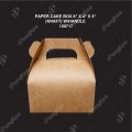 KRAFT PAPER CAKE BOX WITH HANDLE 6" X 4" X 3" 100'S/PKT KRAFT PAPER CAKE BOX WITH HANDLE 6" X 4" X 3" 100'S/PKT