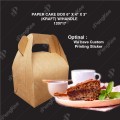 KRAFT PAPER CAKE BOX WITH HANDLE 6" X 4" X 3" 100'S/PKT KRAFT PAPER CAKE BOX WITH HANDLE 6" X 4" X 3" 100'S/PKT