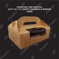 KRAFT PAPER EGG TART BOX W/HANDLE & WINDOW (6'S) (8.75" X 6" X 3") 25'S/PKT KRAFT PAPER EGG TART BOX W/HANDLE & WINDOW (6'S) (8.75" X 6" X 3") 25'S/PKT