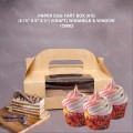 KRAFT PAPER EGG TART BOX W/HANDLE & WINDOW (6'S) (8.75" X 6" X 3") 25'S/PKT KRAFT PAPER EGG TART BOX W/HANDLE & WINDOW (6'S) (8.75" X 6" X 3") 25'S/PKT