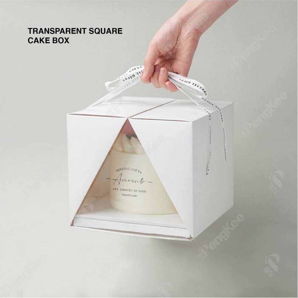 Spot 8 Inch CAKE BOX TRANSPARENT SQUARE ICE BAG