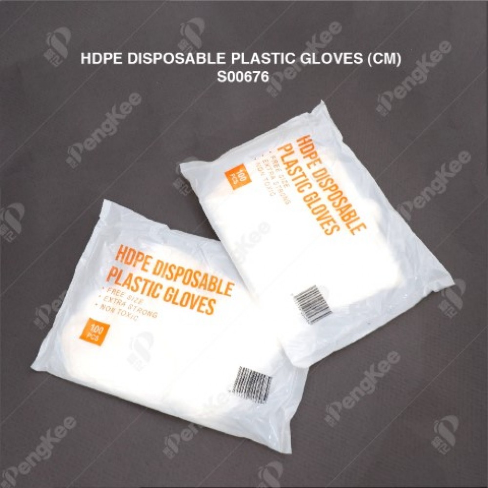 PLASTIC GLOVES HDPE DISPOSABLE (CM) (100'S X 100PKT/CTN)
