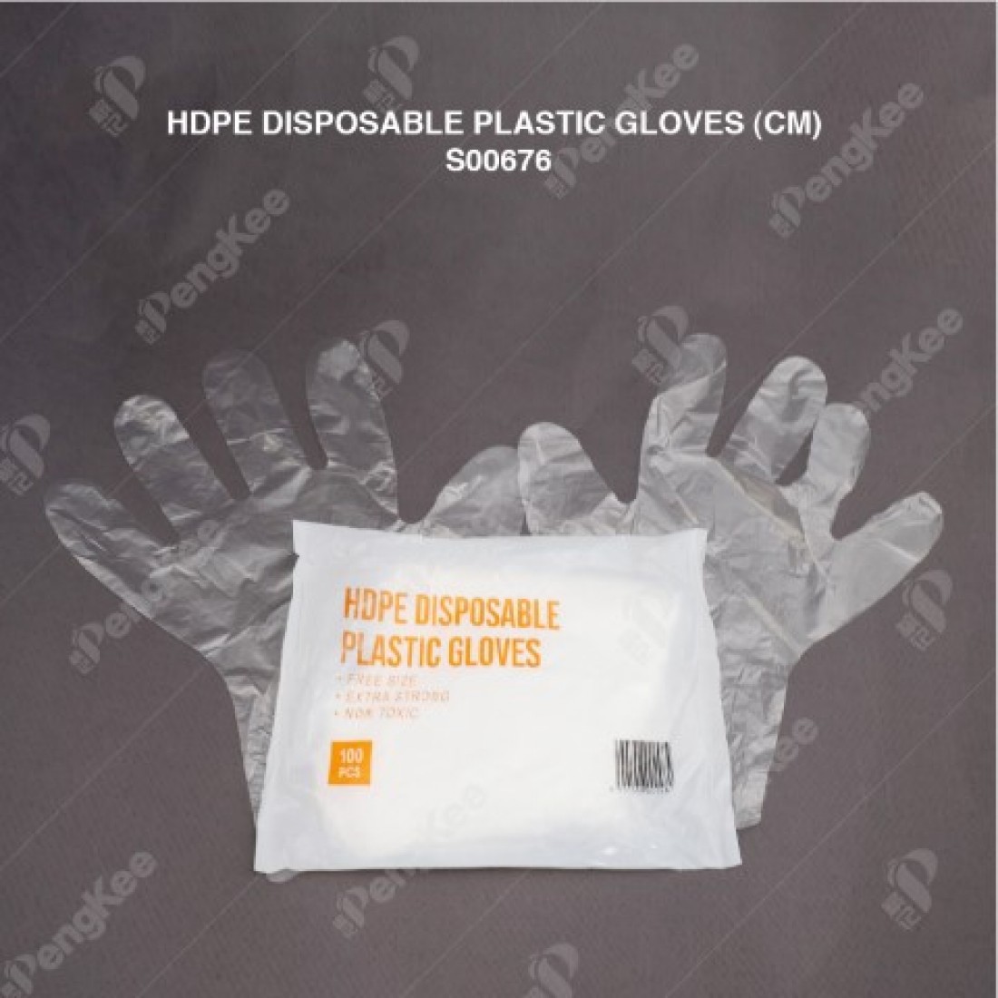 PLASTIC GLOVES HDPE DISPOSABLE (CM) (100'S/PKT)