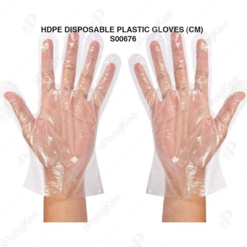 PLASTIC GLOVES HDPE DISPOSABLE (CM) (100'S X 100PKT/CTN)