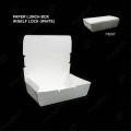 PAPER LUNCH BOX W/SELF LOCK (WHITE) (M) W150 x L105 x H46mm (50'S X 10 PKT) HMT