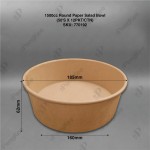 KRAFT PAPER ROUND SALAD BOWL 750 & 1500CC