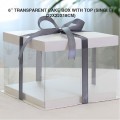 6" TRANSPARENT CAKE BOX WITH TOP(SINGLE) (22*22*18CM)