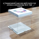 6" TRANSPARENT CAKE BOX WITH PAPER TOP(DOUBLE) (22*22*24CM)- BEST TIME