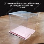 6" TRANSPARENT CAKE BOX WITH PVC TOP(DOUBLE) (22*22*24CM)- PINK