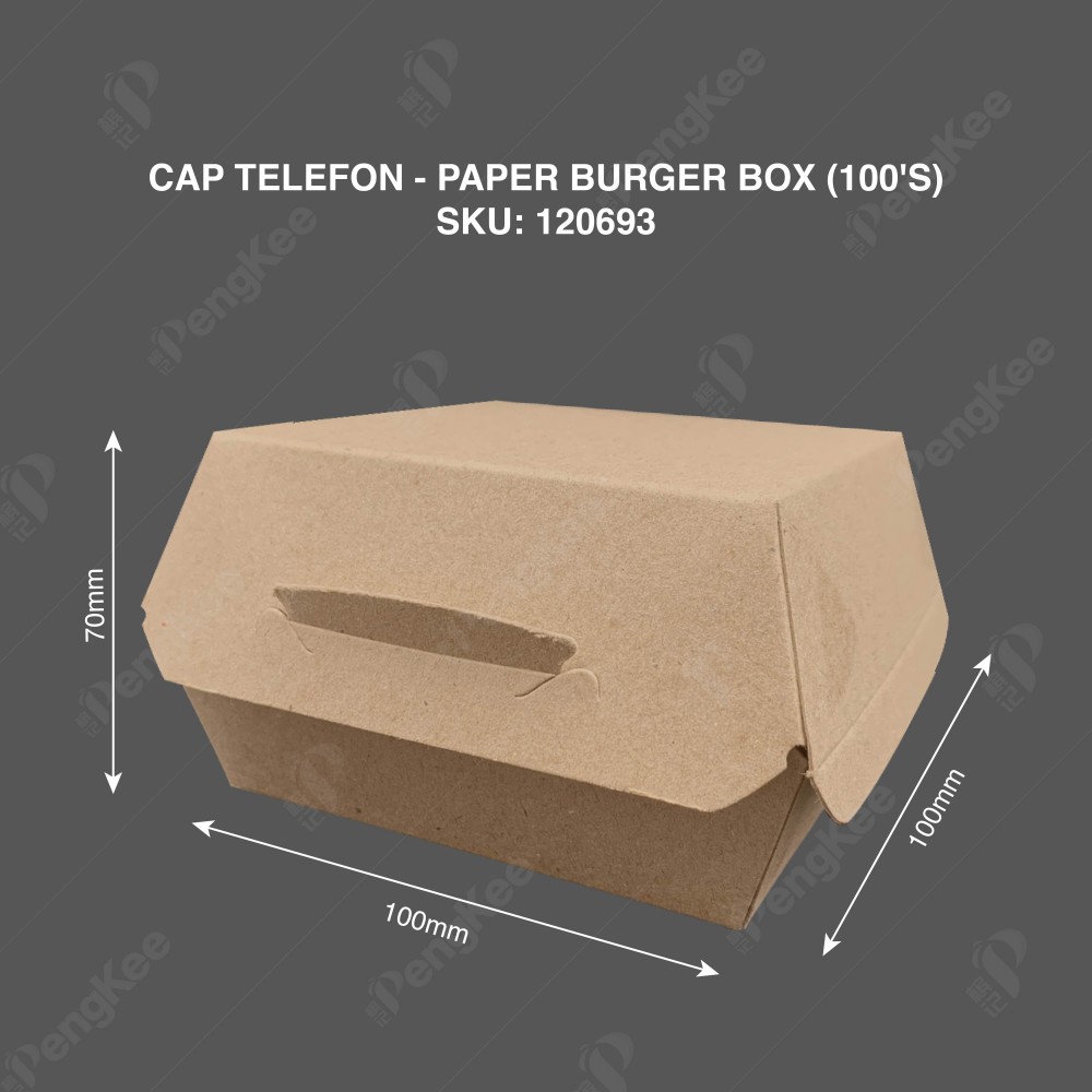 CAP TELEFON - PAPER BURGER BOX (100'S)