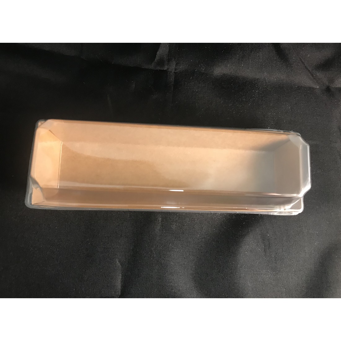 PAPER BOX WITH PLASTIC LID E03 (BROWN) (18.5CM X 5.5CM X 5CM ) (50'S)