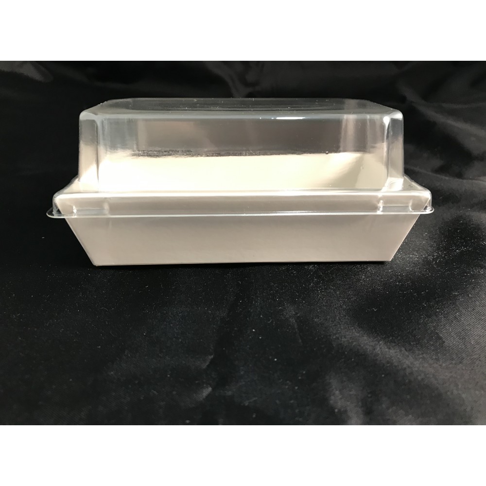 PAPER BOX WITH PLASTIC LID E08 (WHITE) (14CM X 8CM X 6CM ) (50'S)