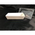 PAPER BOX WITH PLASTIC LID E08 (WHITE) (14CM X 8CM X 6CM ) (50'S) PAPER BOX WITH PLASTIC LID E08 (WHITE) (14CM X 8CM X 6CM ) (50'S)
