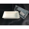 PAPER BOX WITH PLASTIC LID E08 (WHITE) (14CM X 8CM X 6CM ) (50'S) PAPER BOX WITH PLASTIC LID E08 (WHITE) (14CM X 8CM X 6CM ) (50'S)