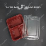 BT-1 LID (CLEAR) + TRAY (RED + BLACK) (3 COMP.)