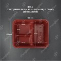 BT-1 LID (CLEAR) + TRAY (RED + BLACK) (3 COMP.) BT-1 LID (CLEAR) + TRAY (RED + BLACK) (3 COMP.)