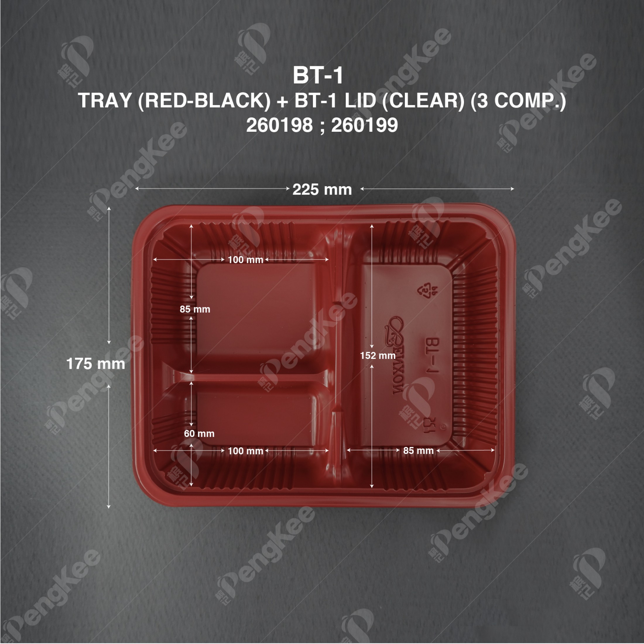 Bt-1 lid (clear) + tray (red + black) (3 comp.) | Wholesale & Bulk ...