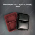 BT-2 TRAY (RED-BLK) + LID (CLEAR) (2 COMP.) (50'S/PKT) (12PKT/CTN) BT-2 TRAY (RED-BLK) + LID (CLEAR) (2 COMP.) (50'S/PKT) (12PKT/CTN)
