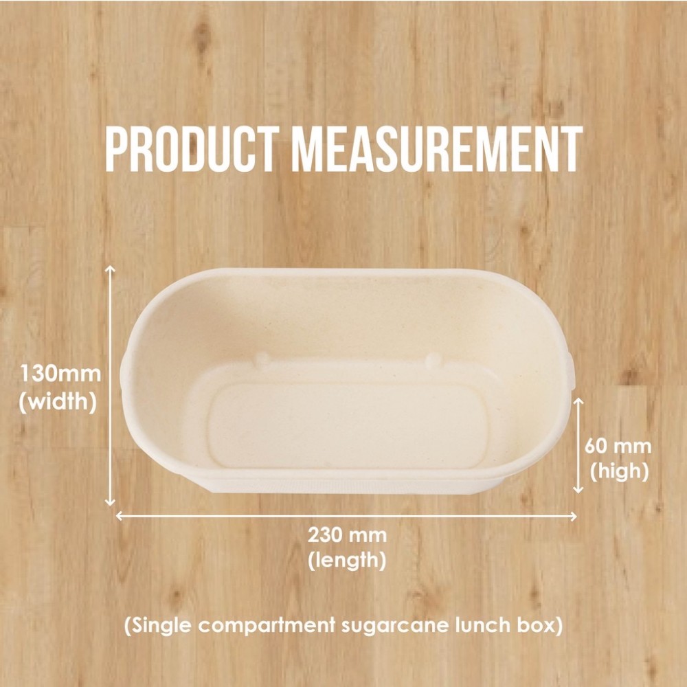 BH-01 850ML SUGARCANE UNBLEACHED SNACK BOX (50'S X 10PKT)