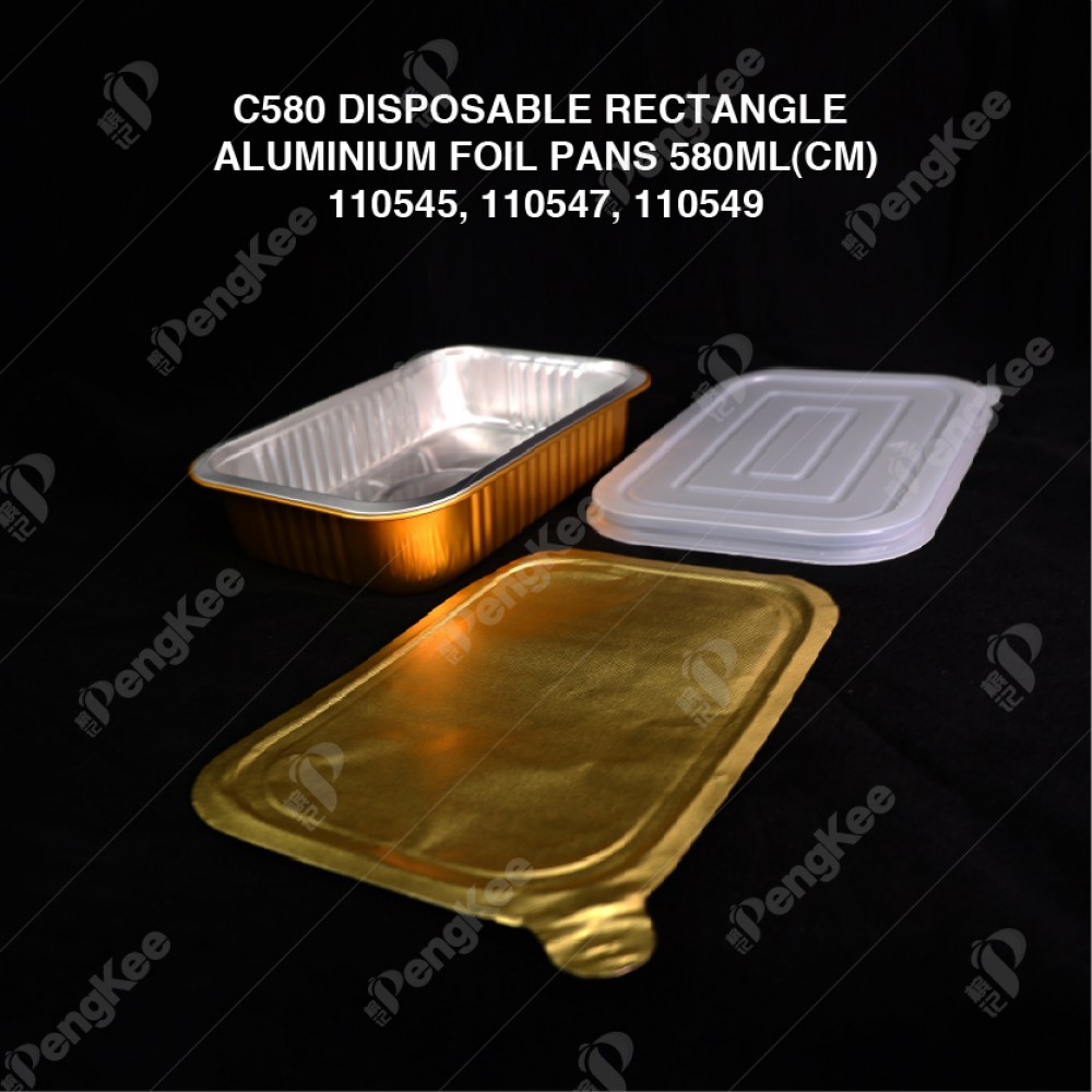 C580 DISPOSABLE RECTANGLE ALUMINIUM FOIL PANS 580ML