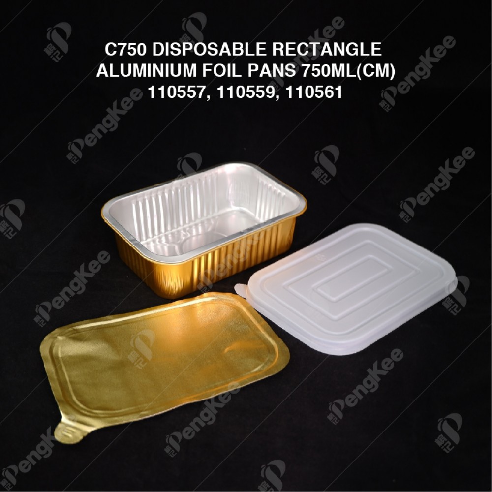 C750 DISPOSABLE RECTANGLE ALUMINIUM FOIL PANS 750ML