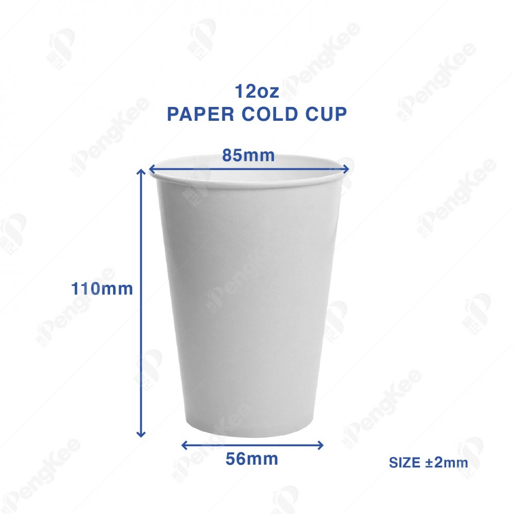 12OZ PAPER COLD CUP (PLAIN) 100'S X 20PKT/CTN (2000'S)
