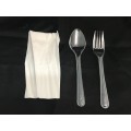 7" PLASTIC CUTLERY SET 3 IN 1 (SPOON, FORK & NAPKIN 1PLY) (CLEAR) (500SET/CTN) 7" PLASTIC CUTLERY SET 3 IN 1 (SPOON, FORK & NAPKIN 1PLY) (CLEAR) (500SET/CTN)