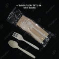 6" BIO CUTLERY SET 3 IN 1 (SPOON, FORK & BROWN NAPKIN 1PLY) (10 SET X 50PKT/CTN) 6" BIO CUTLERY SET 3 IN 1 (SPOON, FORK & BROWN NAPKIN 1PLY) (10 SET X 50PKT/CTN)