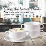 CERAMIC SOUP BOWL WITH 2 HANDLES