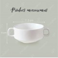 CERAMIC SOUP BOWL WITH 2 HANDLES