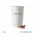 16OZ WHITE DOUBLE WALL HOT CUP [PRE- ORDER] 