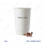 16OZ WHITE DOUBLE WALL HOT CUP [PRE- ORDER] 