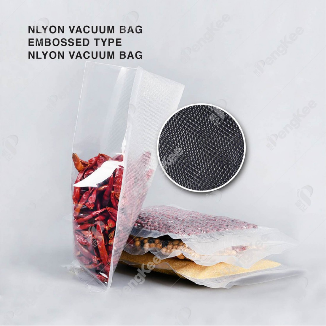 EMBOSSED VACUUM BAG PLASTIC PACKAGING BAG