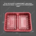 FP-2C PP PLASTIC 2 COMPARTMENT LUNCH BOX (RED+BLACK BASE) TRANSPARENT COVER FP-2C PP PLASTIC 2 COMPARTMENT LUNCH BOX (RED+BLACK BASE) TRANSPARENT COVER