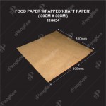 FOOD PAPER WRAPPED(KRAFT PAPER) ( 30CM X 30CM ) (500'S/PKT)