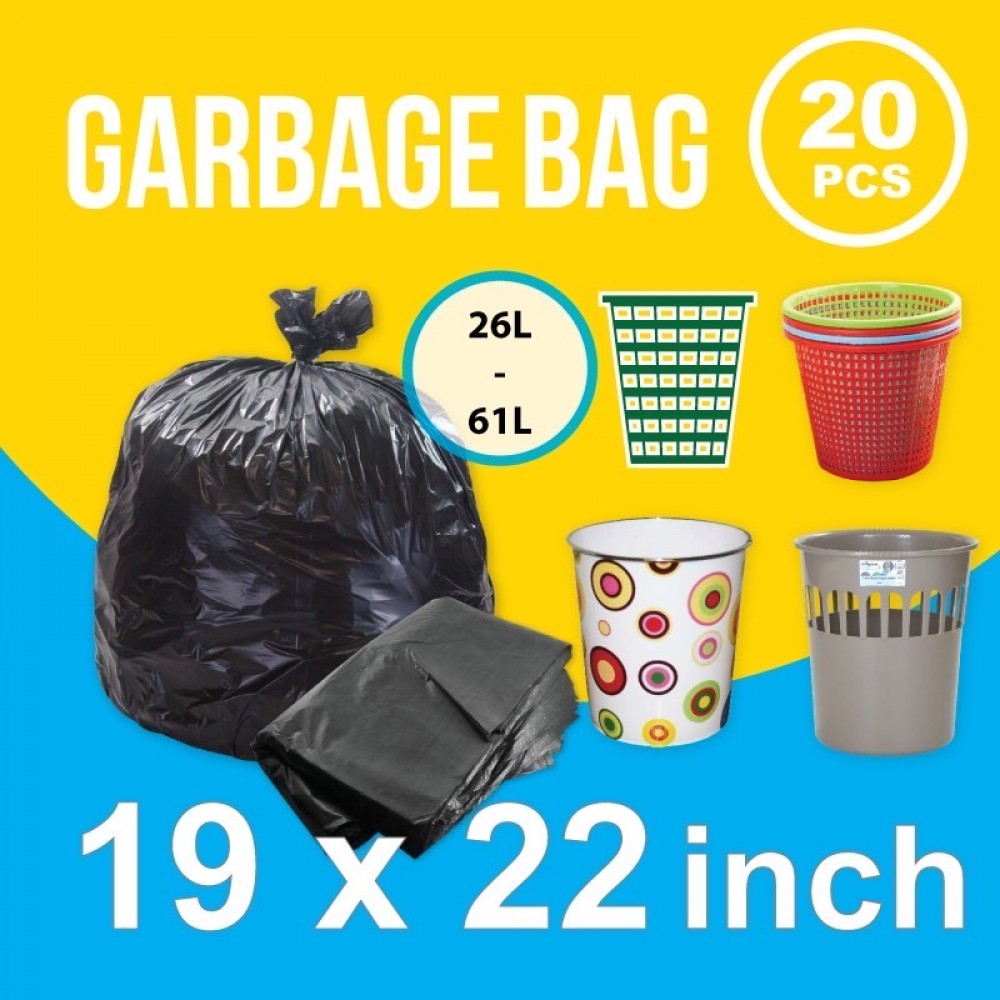 GARBAGE BAG HM 0.015 X 19 X 22 (20'S)