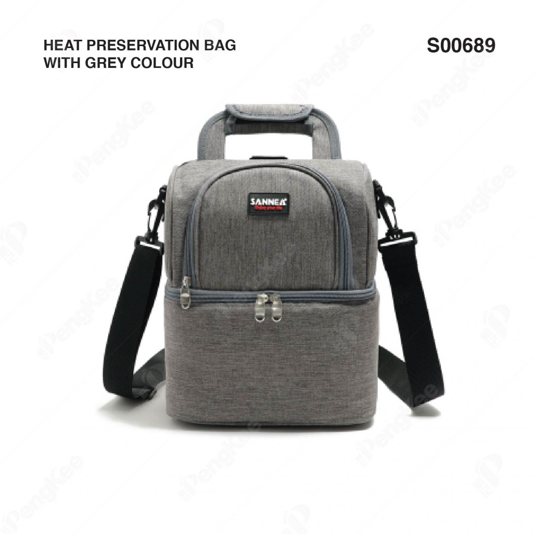 (CL1523) HEAT PRESERVATION BAG with GREY colour (10L) (23*17*26 cm)