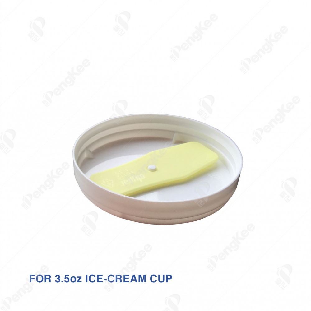 PLASTIC LID W/ SPOON FOR 2.5OZ & 100ML ICE- CREAM CUP