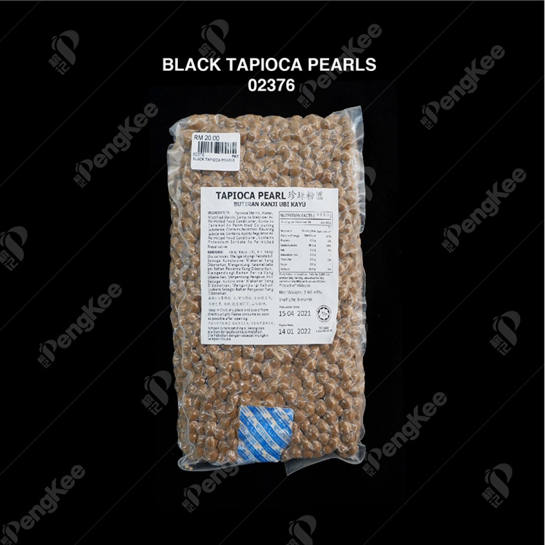 BLACK TAPIOCA PEARLS (3KGS X 6PKT/CTN)