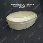 TY193-A KAMULONG WOODEN TRAY & TRANSPARENT LID COVER