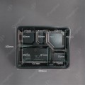 LB-33 TRAY (BLK) + LID (CLEAR) (5 COMP.)