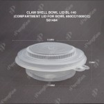 PP CLAM SHELL BOWL LID BL-140 (COMPARTMENT LID FOR BOWL 850CC/1000CC) (3PKT/CTN)