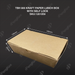 TBH 900 KRAFT PAPER LUNCH BOX WITH SELF LOCK L180MM X W120MM X H55MM
