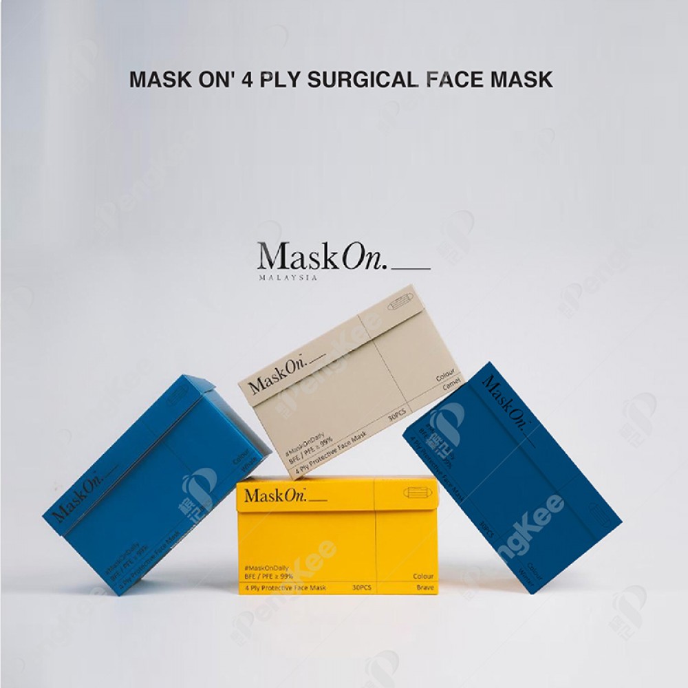 MASK ON' 4 PLY SURGICAL FACE MASK 
