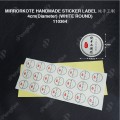 MIRRORKOTE HANDMADE STICKER LABEL 纯手工制“ 4cm(Diameter) (WHITE ROUND) (21'SSHEET X 5) MIRRORKOTE HANDMADE STICKER LABEL 纯手工制“ 4cm(Diameter) (WHITE ROUND) (21'SSHEET X 5)