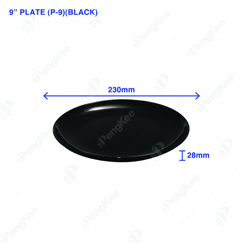 9" PLATE (P-09)(BLACK)