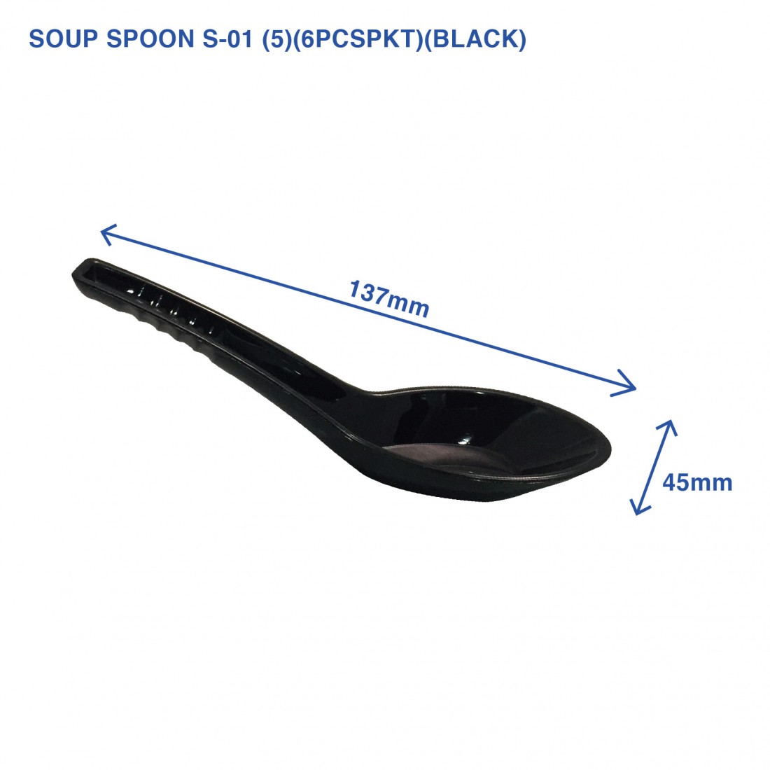 SOUP SPOON S-01 (5")(6PCS/PKT)(BLACK)