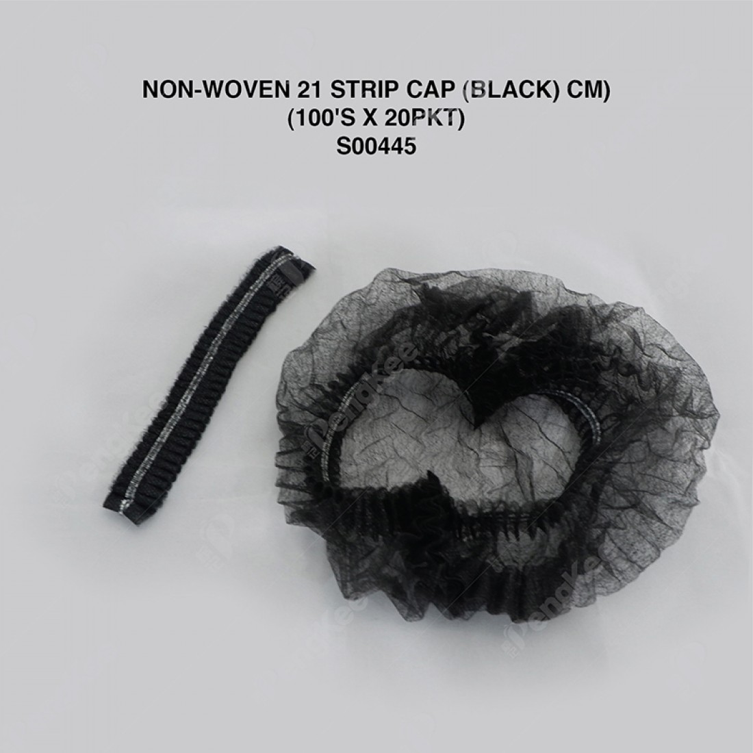 NON-WOVEN 21" STRIP CAP (BLACK) （CM) (100'S X 20PKT)